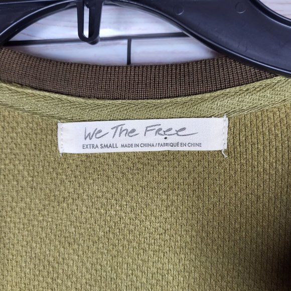 New We the Free People XS Shirt Mikah Layering‎ Cuff Thermal Top Army Combo - Picture 3 of 14